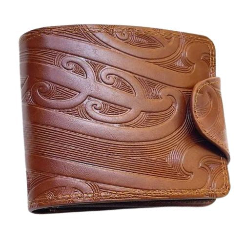 Māori Design Mens Wallet - Tan