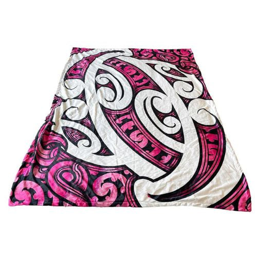 Maori Design Children's Blanket - Pink