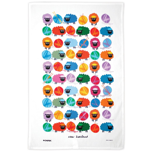 Woolly Brights Tea Towel