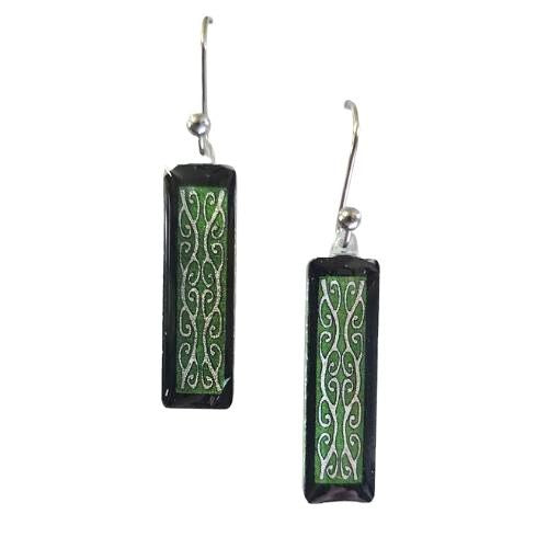 Maori Pattern Earrings - Green