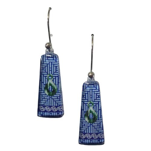 Pikorua Pattern Earrings - Blue