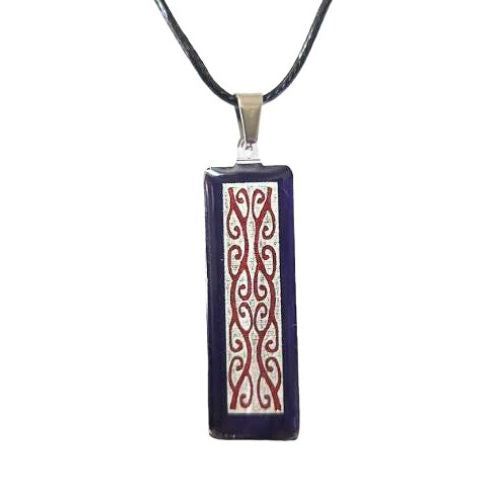 Maori Pattern Pendant - Red/White
