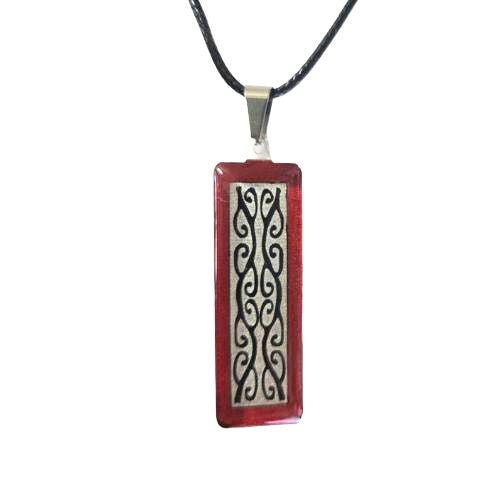 Maori Pattern Pendant - White