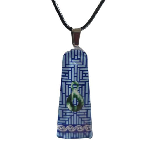 Pikorua Pattern Pendant - Blue