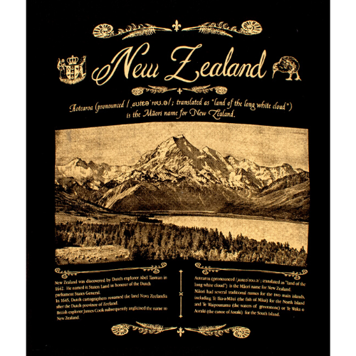 Adults Picture Of NZ Tee - Black