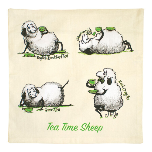 Tea Time Sheep Cushion Cover