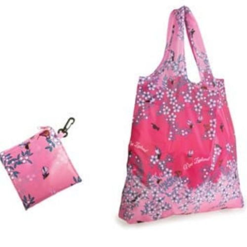 Manuka Flowers & Birds Pink Foldable Bag