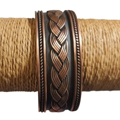 Copper Bracelet - Wide Plat Twist