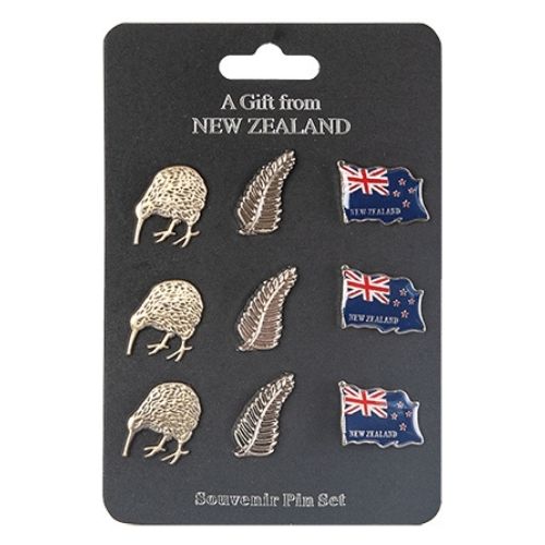 kiwi fern flag badge pack