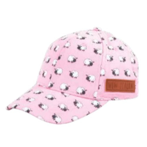 Kids Sheep Print Cap - Pink