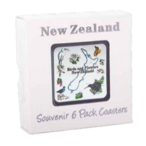 Birds & Flowers of New Zealand Foil Coasters 6pk