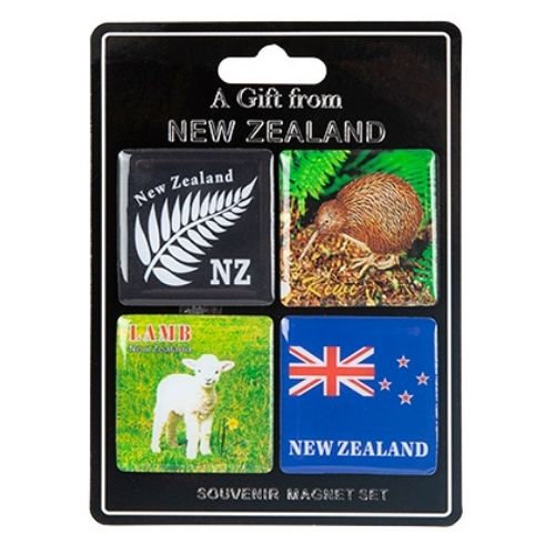 Fern  Kiwi  Lamb  Flag  Magnet  4pk