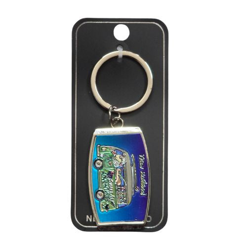 Combi Van Metal Keyring - Blue — Creative Treasures NZ