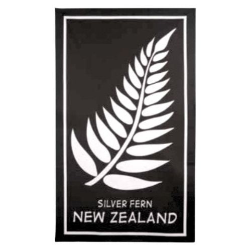Silver Fern Tea Towel - Black