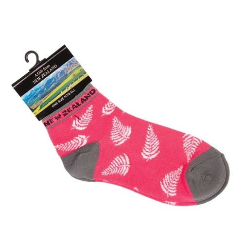 Fern Pink Ankle Socks