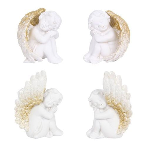 Cherub with Gold Glitter