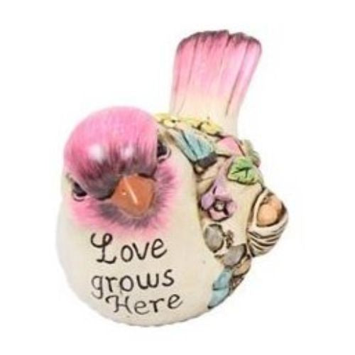 Cute Bird with Wording Rock - Love Grows Here