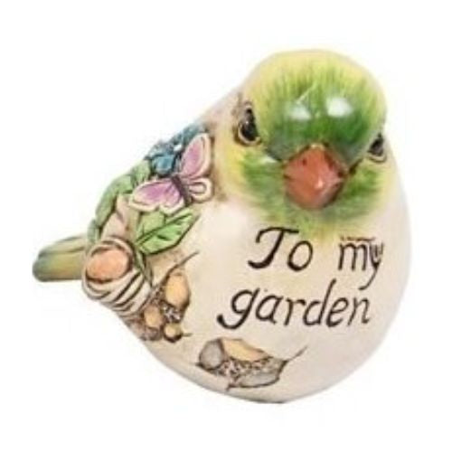 Cute Bird with Wording Rock - To My Garden
