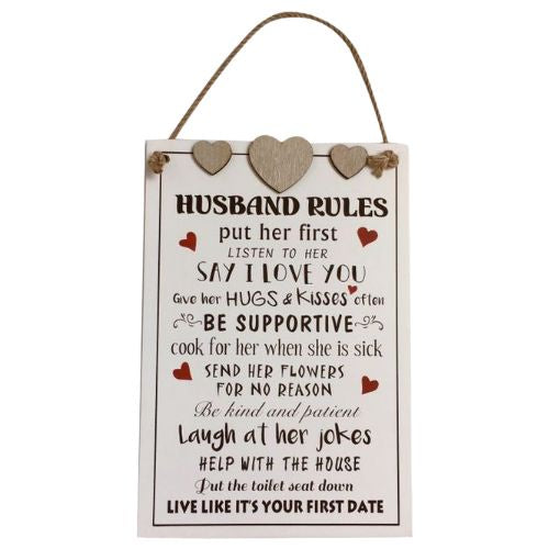 Husband Rules Plaque