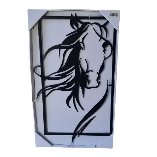 Horse Head in Frame Metal Wall Art