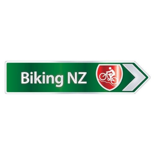 Biking NZ Road Sign Foil Magnet