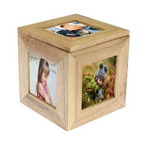 Oak Wooden Photo Cube - Large