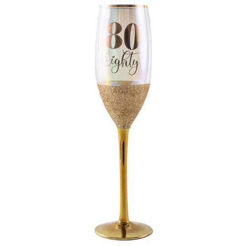 Glitterati Champagne Glass - 80th