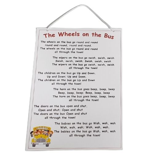 Wheels on the Bus Wall Plaque