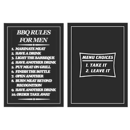 BBQ Rules/Menu Choices Tea Towel Twin Pack