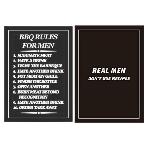 BBQ Rules/Real Men Tea Towel Twin Pack