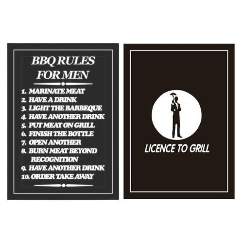 BBQ Rules/Licence To Grill Tea Towel Twin Pack