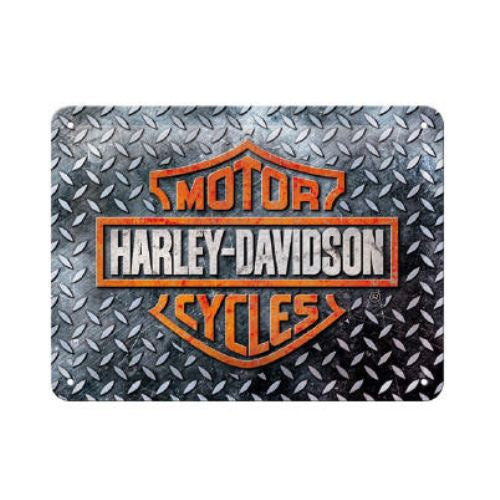 Harley Davidson Diamond Plate Tin Sign