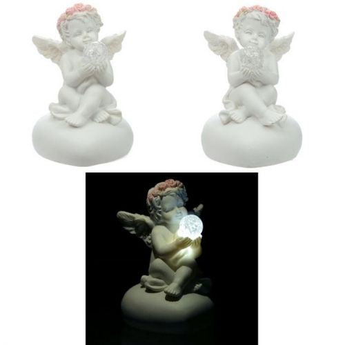 Rosebud Cherub with LED Ball