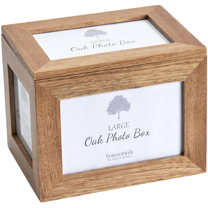 Oak Wooden Photo Cube - Large