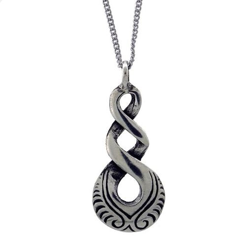 Triple Twist Pewter Pendant on Chain