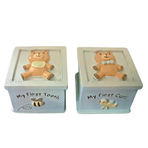My First Tooth & Curl Box Bear - Blue
