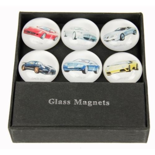 Glass Car Magnet Set of 6