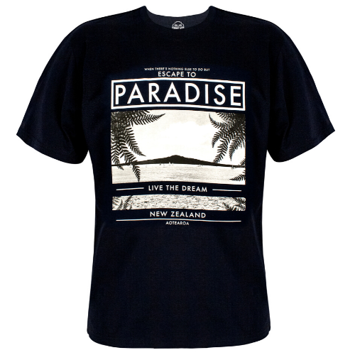 Adults Escape to Paradise Tee - Navy