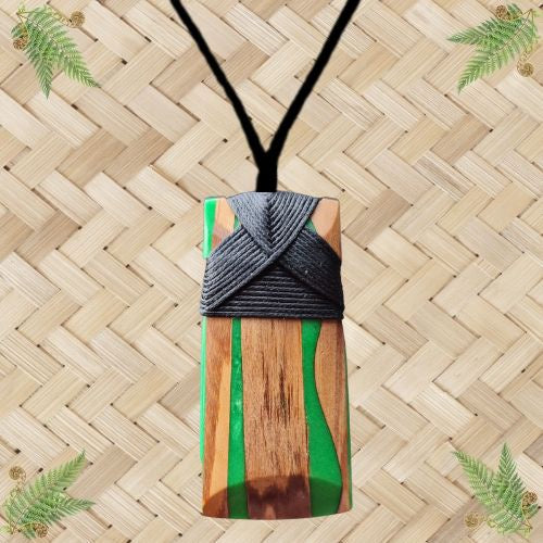 NZ Rimu & Resin Toki Pendant - 80mm