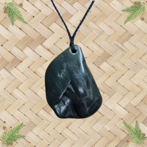 NZ Greenstone Freeform Pendant - 50mm