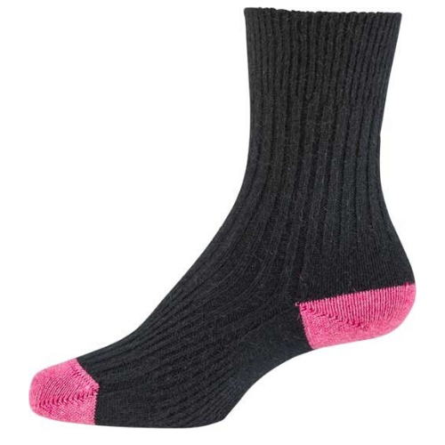 Possum/Merino Womens Rib Socks - Raspberry