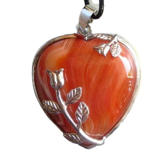 carnelian heart pendant