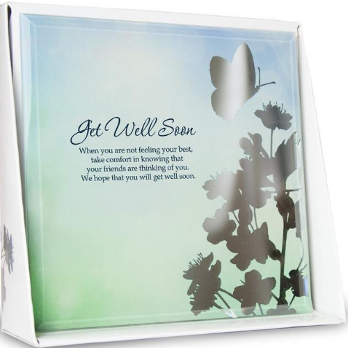 Get Well Soon Silver Silhouette Plaque