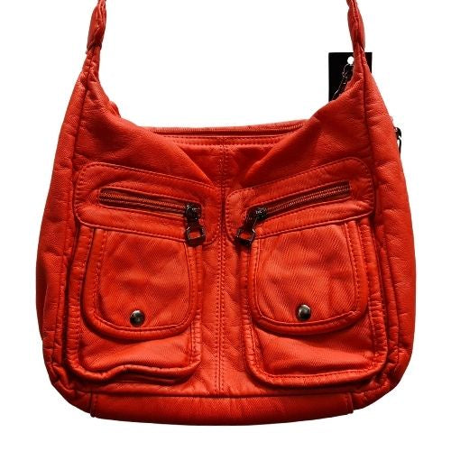 Orange with 2 Front Pockets Handbag