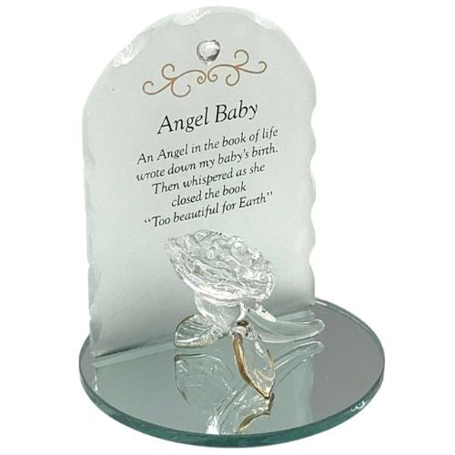 Memorial Rose Plaque Angel Baby