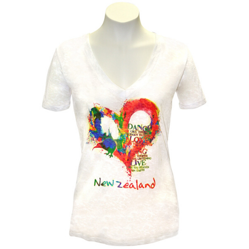 Adults Ladies Sea To Sky Burnout Dance Tee Shirt - White