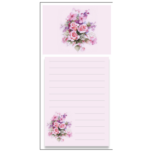 Pink Roses Magnetic Notepad