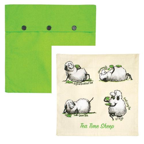 Tea Time Sheep Cushion Cover